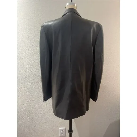 rosleen, genuine brown leather jacket, Shoulder Pads, size M - Picture 5 of 8